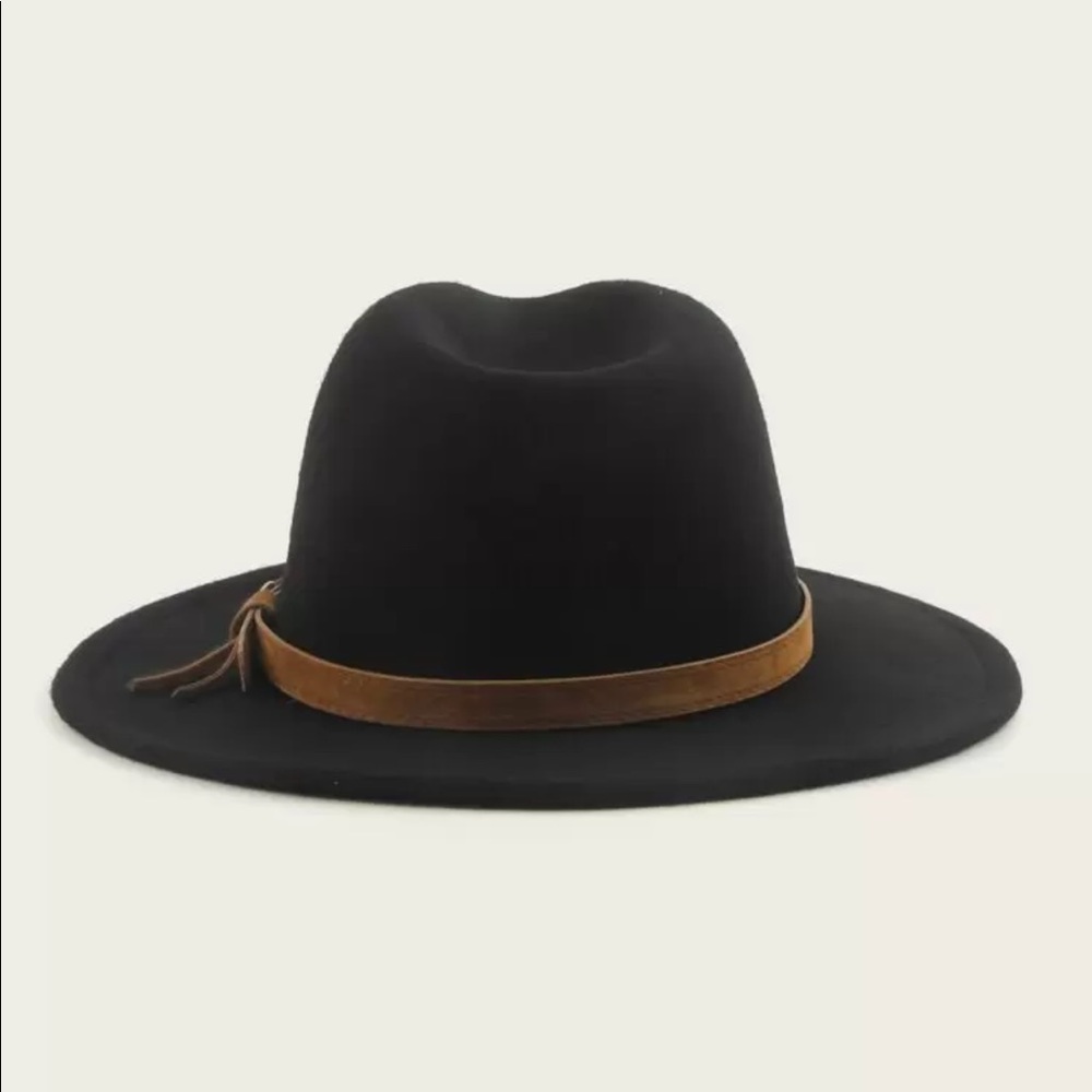 Black trilby hat brown belt boho 825075 - Picture 5 of 7